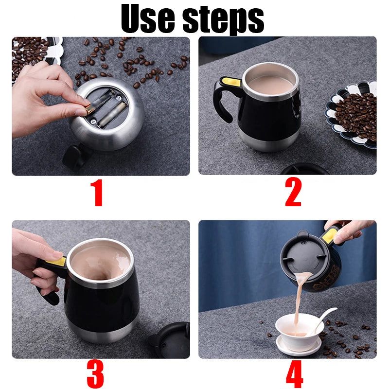 400ML Stainless Steel Self‑Stirring Coffee Mug
